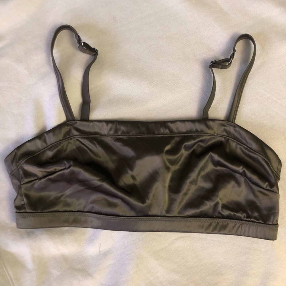 NWT aerie Satin Bralette in Dark Olive 🫒